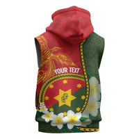 Personalised PNG Isten Hailans Provins Sleeveless Hoodie Papua New Guinea Plumeria Melanesian Pattern - Polynesian Pride