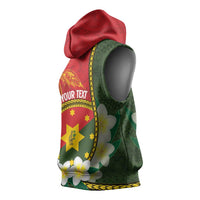 Personalised PNG Isten Hailans Provins Sleeveless Hoodie Papua New Guinea Plumeria Melanesian Pattern - Polynesian Pride