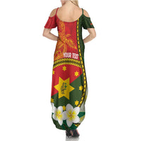 Personalised PNG Isten Hailans Provins Summer Maxi Dress Papua New Guinea Plumeria Melanesian Pattern - Polynesian Pride