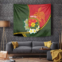 Personalised PNG Isten Hailans Provins Tapestry Papua New Guinea Plumeria Melanesian Pattern - Polynesian Pride