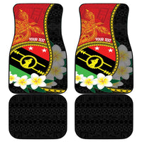 Personalised PNG Sauten Hailans Car Mats Papua New Guinea Plumeria Melanesian Pattern - Polynesian Pride