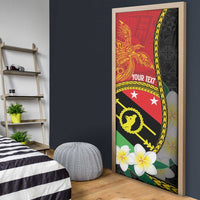 Personalised PNG Sauten Hailans Door Cover Papua New Guinea Plumeria Melanesian Pattern - Polynesian Pride