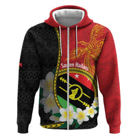 Personalised PNG Sauten Hailans Hoodie Papua New Guinea Plumeria Melanesian Pattern - Polynesian Pride