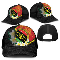 PNG Sauten Hailans Mesh Trucker Cap Papua New Guinea Plumeria Melanesian Pattern LT14 - Polynesian Pride