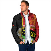 Personalised PNG Sauten Hailans Padded Jacket Papua New Guinea Plumeria Melanesian Pattern - Polynesian Pride