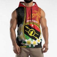 Personalised PNG Sauten Hailans Sleeveless Hoodie Papua New Guinea Plumeria Melanesian Pattern - Polynesian Pride