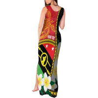Personalised PNG Sauten Hailans Tank Maxi Dress Papua New Guinea Plumeria Melanesian Pattern - Polynesian Pride