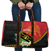 Personalised PNG Sauten Hailans Travel Bag Papua New Guinea Plumeria Melanesian Pattern - Polynesian Pride