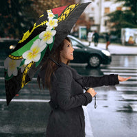 Personalised PNG Sauten Hailans Umbrella Papua New Guinea Plumeria Melanesian Pattern - Polynesian Pride