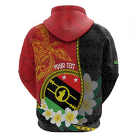 Personalised PNG Sauten Hailans Zip Hoodie Papua New Guinea Plumeria Melanesian Pattern - Polynesian Pride