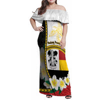 Personalised PNG Madang Provins Family Matching Off Shoulder Maxi Dress and Hawaiian Shirt Papua New Guinea Plumeria Melanesian Pattern - Polynesian Pride