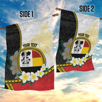 Personalised PNG Madang Provins Garden Flag Papua New Guinea Plumeria Melanesian Pattern - Polynesian Pride