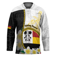 Personalised PNG Madang Provins Hockey Jersey Papua New Guinea Plumeria Melanesian Pattern - Polynesian Pride