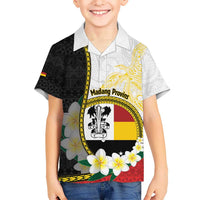 Personalised PNG Madang Provins Kid Hawaiian Shirt Papua New Guinea Plumeria Melanesian Pattern LT14 Kid White - Polynesian Pride