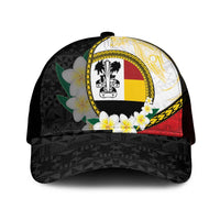 PNG Madang Provins Mesh Trucker Cap Papua New Guinea Plumeria Melanesian Pattern LT14 One Size White White - Polynesian Pride