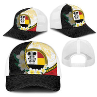 PNG Madang Provins Mesh Trucker Cap Papua New Guinea Plumeria Melanesian Pattern LT14 - Polynesian Pride