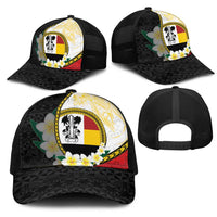 PNG Madang Provins Mesh Trucker Cap Papua New Guinea Plumeria Melanesian Pattern LT14 - Polynesian Pride