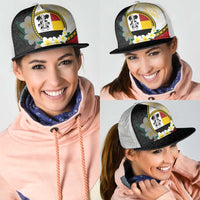 PNG Madang Provins Mesh Trucker Cap Papua New Guinea Plumeria Melanesian Pattern LT14 - Polynesian Pride