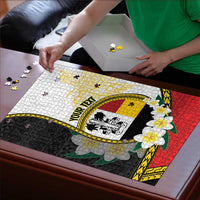 Personalised PNG Madang Provins Puzzle Papua New Guinea Plumeria Melanesian Pattern - Polynesian Pride