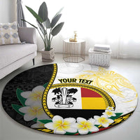 Personalised PNG Madang Provins Round Carpet Papua New Guinea Plumeria Melanesian Pattern - Polynesian Pride