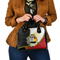 Personalised PNG Madang Provins Shoulder Handbag Papua New Guinea Plumeria Melanesian Pattern - Polynesian Pride