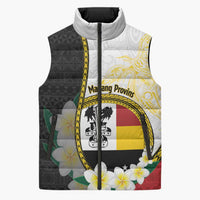 Personalised PNG Madang Provins Sleeveless Puffer Jacket Papua New Guinea Plumeria Melanesian Pattern - Polynesian Pride