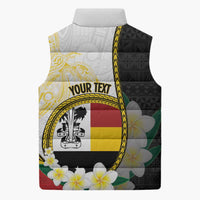 Personalised PNG Madang Provins Sleeveless Puffer Jacket Papua New Guinea Plumeria Melanesian Pattern - Polynesian Pride