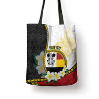 Personalised PNG Madang Provins Tote Bag Papua New Guinea Plumeria Melanesian Pattern - Polynesian Pride