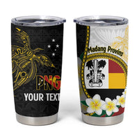Personalised PNG Madang Provins Tumbler Cup Papua New Guinea Plumeria Melanesian Pattern - Polynesian Pride