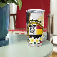 Personalised PNG Madang Provins Tumbler Cup Papua New Guinea Plumeria Melanesian Pattern - Polynesian Pride