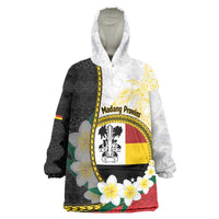 Personalised PNG Madang Provins Wearable Blanket Hoodie Papua New Guinea Plumeria Melanesian Pattern - Polynesian Pride