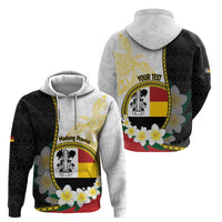 Personalised PNG Madang Provins Zip Hoodie Papua New Guinea Plumeria Melanesian Pattern - Polynesian Pride