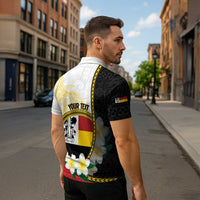 Personalised PNG Madang Provins Zipper Polo Shirt Papua New Guinea Plumeria Melanesian Pattern - Polynesian Pride