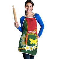 Personalised PNG Oro Provins Apron Papua New Guinea Plumeria Melanesian Pattern - Polynesian Pride