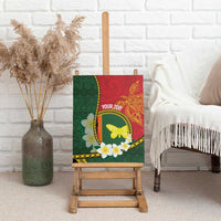 Personalised PNG Oro Provins Canvas Wall Art Papua New Guinea Plumeria Melanesian Pattern - Polynesian Pride
