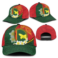 PNG Oro Provins Classic Cap Papua New Guinea Plumeria Melanesian Pattern LT14 - Polynesian Pride