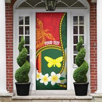 Personalised PNG Oro Provins Door Cover Papua New Guinea Plumeria Melanesian Pattern - Polynesian Pride