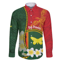 Personalised PNG Oro Provins Family Matching Long Sleeve Bodycon Dress and Hawaiian Shirt Papua New Guinea Plumeria Melanesian Pattern - Polynesian Pride