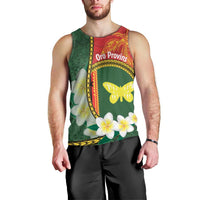 Personalised PNG Oro Provins Men Tank Top Papua New Guinea Plumeria Melanesian Pattern - Polynesian Pride