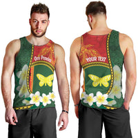 Personalised PNG Oro Provins Men Tank Top Papua New Guinea Plumeria Melanesian Pattern - Polynesian Pride