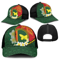 PNG Oro Provins Mesh Trucker Cap Papua New Guinea Plumeria Melanesian Pattern - Polynesian Pride