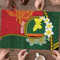 Personalised PNG Oro Provins Puzzle Papua New Guinea Plumeria Melanesian Pattern - Polynesian Pride
