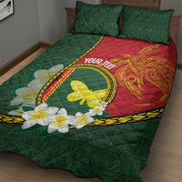 Personalised PNG Oro Provins Quilt Bed Set Papua New Guinea Plumeria Melanesian Pattern - Polynesian Pride
