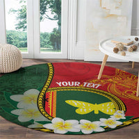 Personalised PNG Oro Provins Round Carpet Papua New Guinea Plumeria Melanesian Pattern - Polynesian Pride