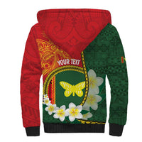 Personalised PNG Oro Provins Sherpa Hoodie Papua New Guinea Plumeria Melanesian Pattern - Polynesian Pride