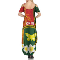 Personalised PNG Oro Provins Summer Maxi Dress Papua New Guinea Plumeria Melanesian Pattern - Polynesian Pride