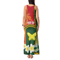 Personalised PNG Oro Provins Tank Maxi Dress Papua New Guinea Plumeria Melanesian Pattern - Polynesian Pride