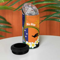 Personalised PNG Niu Ailan 4 in 1 Can Cooler Tumbler Papua New Guinea Plumeria Melanesian Pattern - Polynesian Pride
