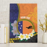 Personalised PNG Niu Ailan Canvas Wall Art Papua New Guinea Plumeria Melanesian Pattern - Polynesian Pride