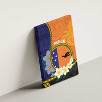 Personalised PNG Niu Ailan Canvas Wall Art Papua New Guinea Plumeria Melanesian Pattern - Polynesian Pride